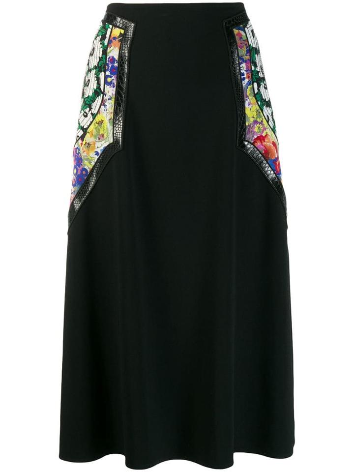 Stella Mccartney Floral Panel Midi Skirt - Black