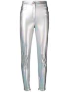 Balmain Coated Holographic Trousers - Grey