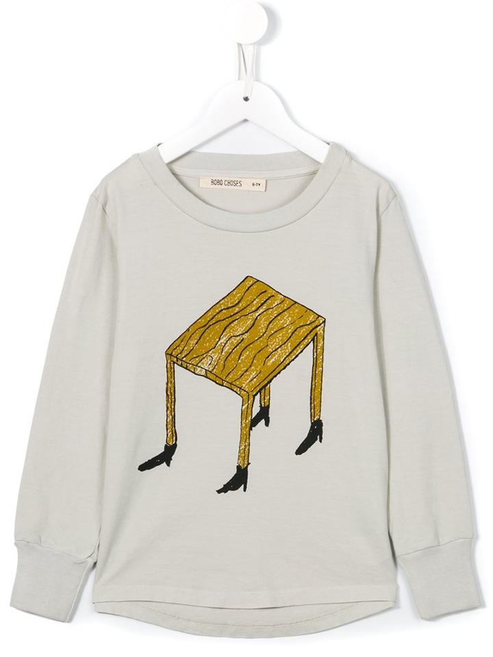 Bobo Choses Table Legs Print Sweatshirt, Boy's, Size: 11 Yrs, Grey