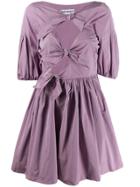 Molly Goddard Knot Detail Dress - Purple