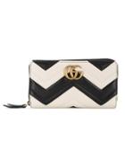 Gucci Gg Marmont Zip Around Wallet - Black