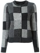 Marc Jacobs Check Intarsia Jumper, Women's, Size: Medium, Grey, Cashmere