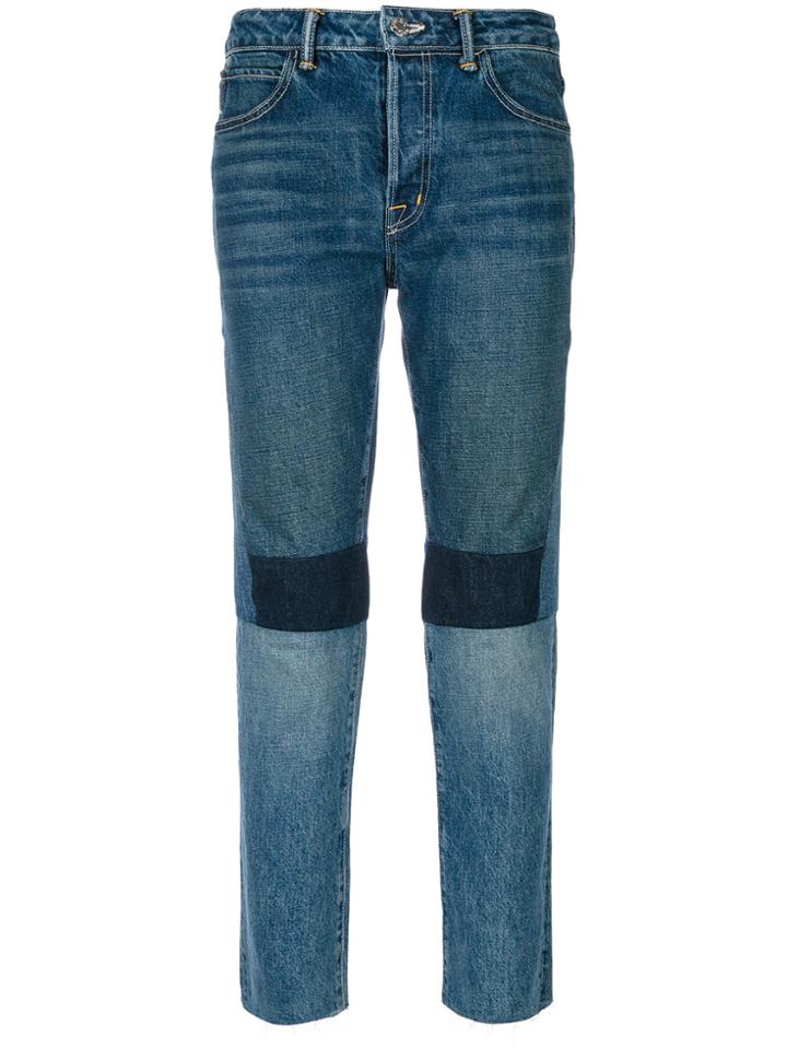 Helmut Lang Patchwork High Rise Jeans - Blue