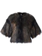 Ps By Paul Smith Cropped Fur Jacket, Women's, Size: Xs, Grey, Modacrylic/acrylic/virgin Wool/polyamide