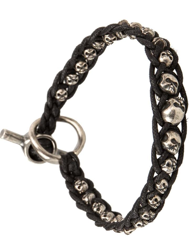 Tobias Wistisen Beaded Skull Bracelet, Adult Unisex, Metallic