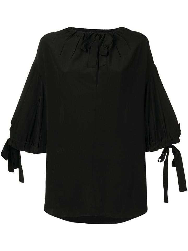 Prada Tie Sleeve Top - Black