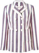 Tory Burch - Double-breasted Blazer - Women - Cotton/polyester/spandex/elastane - 4, Grey, Cotton/polyester/spandex/elastane
