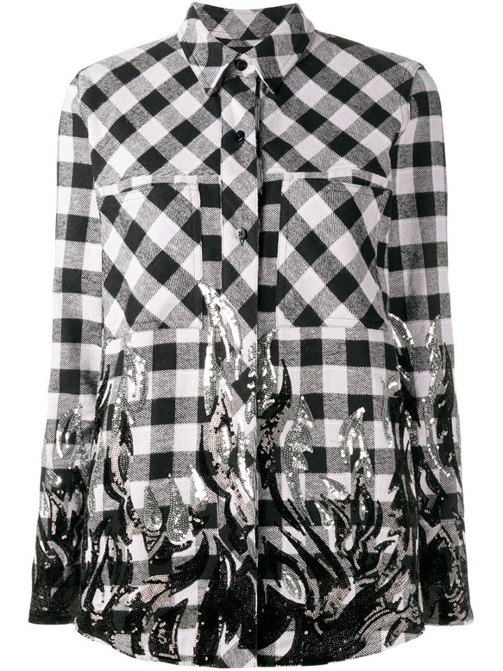 Filles A Papa Sequin Embellished Flame Check Shirt