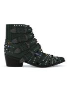 Toga Pulla Studded Western Boots - Green