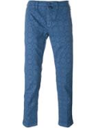 Jacob Cohen Floral Print Trousers, Men's, Size: 35, Blue, Cotton/spandex/elastane