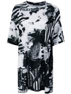 Balmain Long-line Printed T-shirt - Black