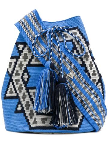 Naledi Geometric Pattern Bag - Blue