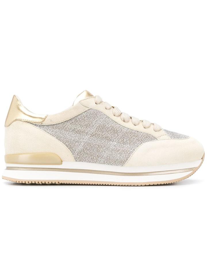 Hogan Glitter Panel Sneakers - Neutrals