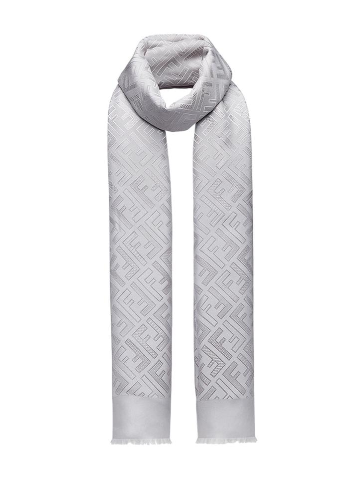 Fendi Ff Motif Stole Scarf - Grey