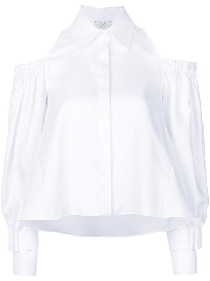 Fendi Flared Cold-shoulder Shirt - White