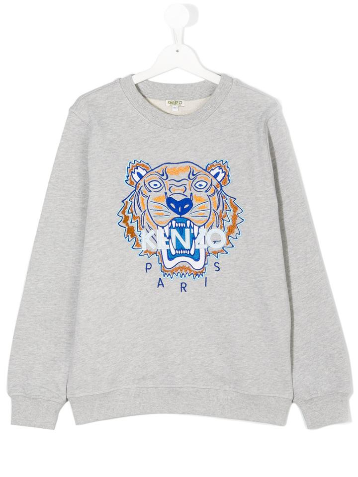 Kenzo Kids - Tiger Print Sweatshirt - Kids - Cotton - 16 Yrs, Grey
