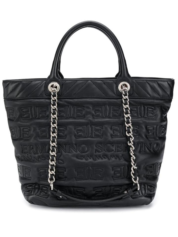 Ermanno Scervino Logo Chain Tote Bag - Black
