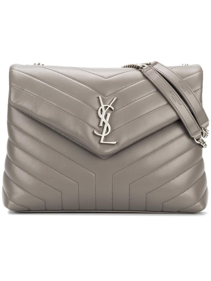 Saint Laurent Large Loulou Chain Bag - Grey