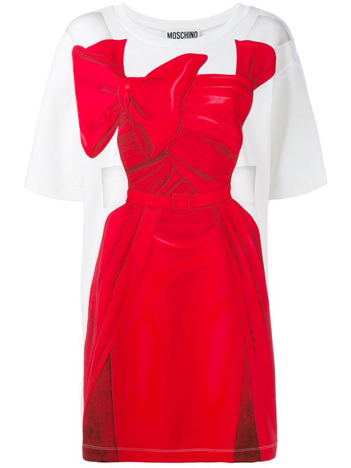 Moschino Illusion T-shirt Dress, Women's, Size: 40, White, Cotton/other Fibres