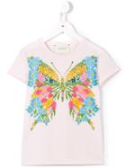 Gucci Kids Floral Butterfly Print T-shirt, Girl's, Size: 8 Yrs, Pink/purple