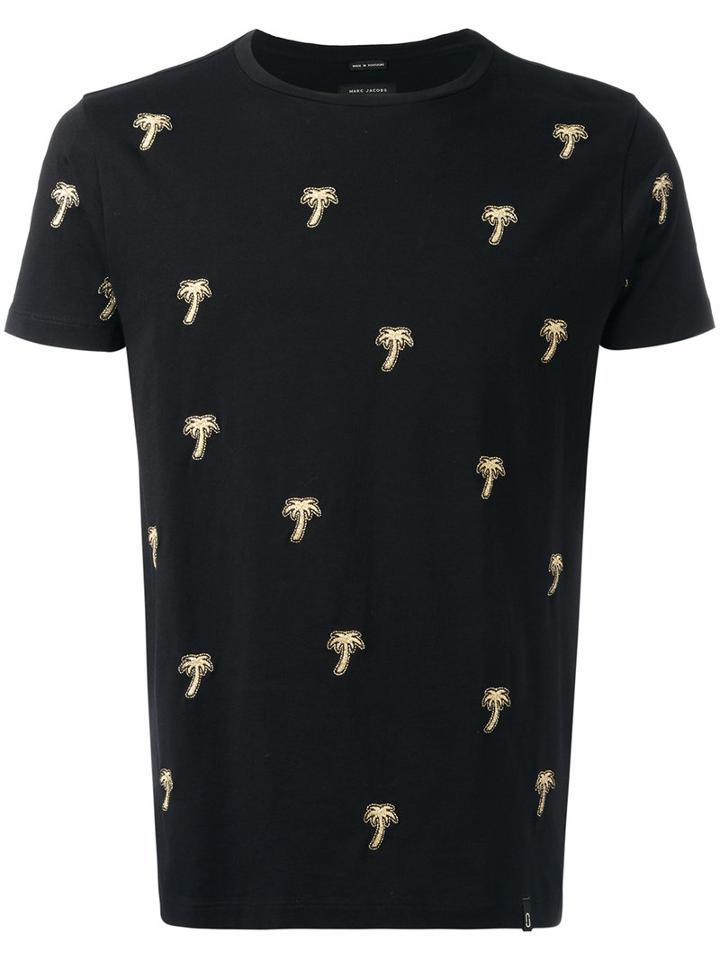 Marc Jacobs Embroidered Palm Tree T-shirt, Men's, Size: Small, Black, Cotton