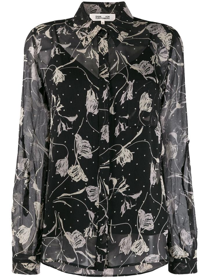 Diane Von Furstenberg Lorelei Chiffon Shirt - Black