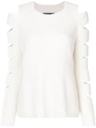 Zoe Jordan Cutout Ribbed Knit Jumper - White