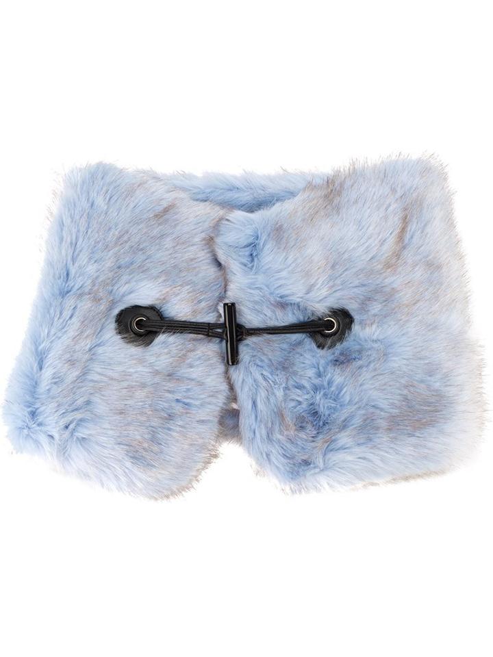 Carven Collar Scarf, Women's, Blue, Modacrylic/acrylic/artificial Leather