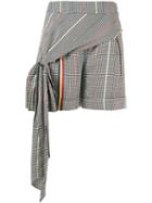 Hellessy Bow-embellished Houndstooth Shorts - Black