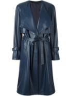Drome Sheepskin Trench Coat, Women's, Size: Medium, Blue, Sheep Skin/shearling/acetate/cupro