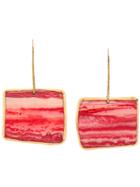 Missoni Oversized Geometric Earrings - Red