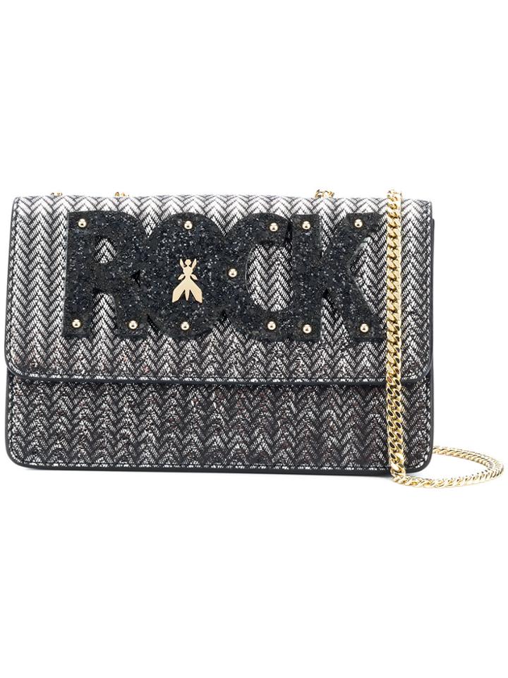 Patrizia Pepe Appliqué Rock Shoulder Bag - Metallic