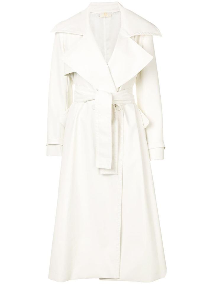 Sara Battaglia Belted Trench Coat - Neutrals