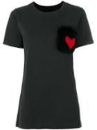 Mr & Mrs Italy - Contrast Heart Pocket T-shirt - Women - Cotton - S, Black, Cotton