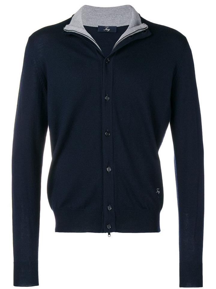 Fay Button-up Cardigan - Blue