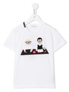 Dolce & Gabbana Kids Designers Patch T-shirt, Boy's, Size: 10 Yrs, White