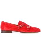 Santoni Double Buckle Loafers - Red