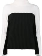 Cédric Charlier Colour Block Jumper, Women's, Size: 40, Black, Polyamide/virgin Wool