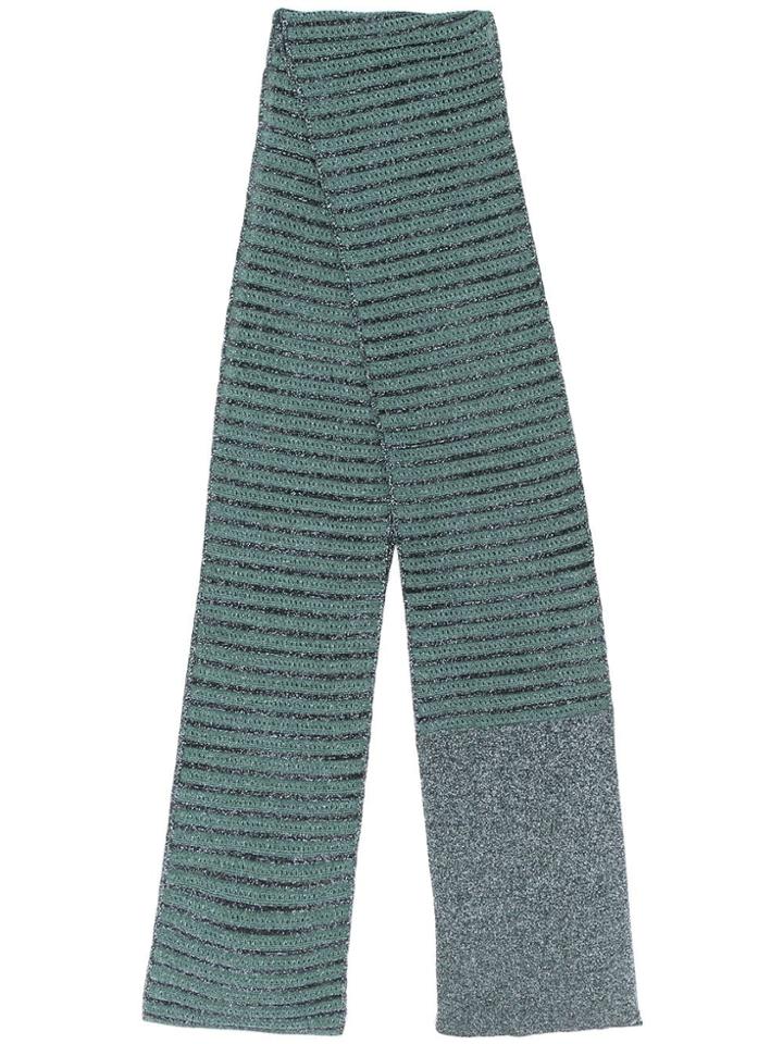 M Missoni Long Knitted Scarf - Blue