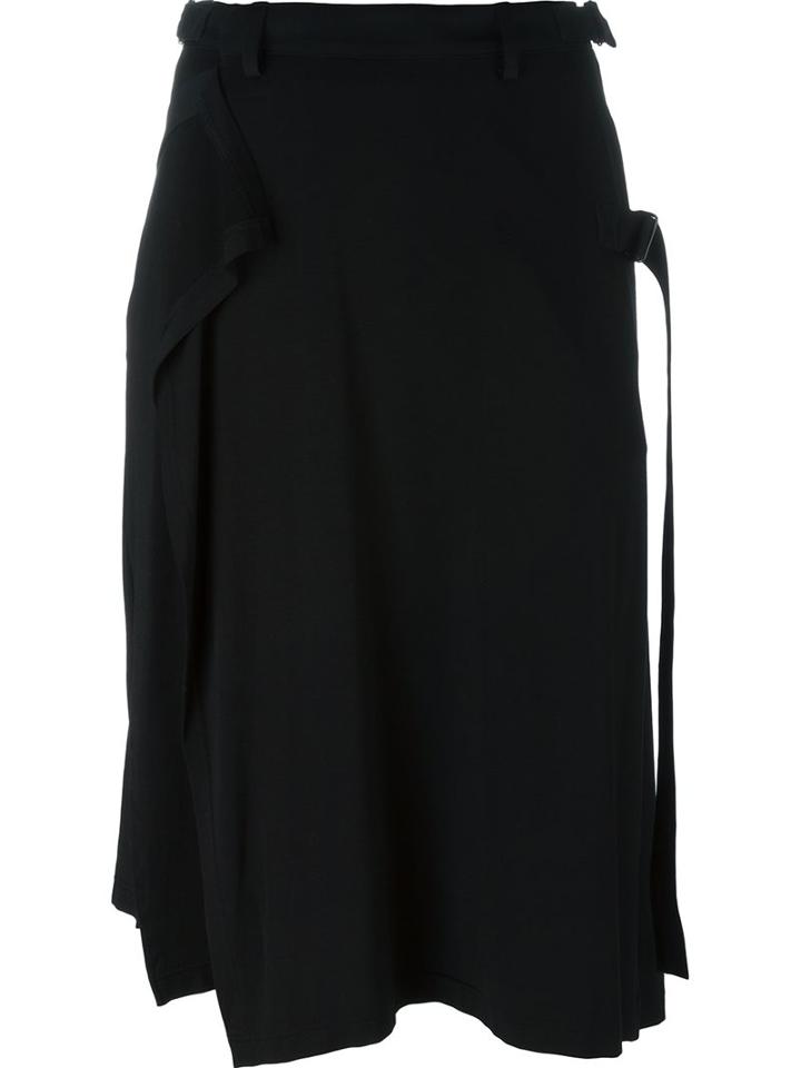 Yohji Yamamoto Asymmetric Wrap Skirt, Women's, Size: 1, Black, Polyurethane/viscose/wool
