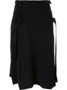 Yohji Yamamoto Asymmetric Wrap Skirt, Women's, Size: 1, Black, Polyurethane/viscose/wool