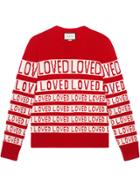 Gucci Wool Loved Jacquard Sweater - Red
