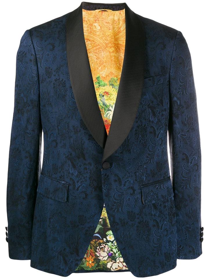 Etro Jacquard Tuxedo Blazer - Blue