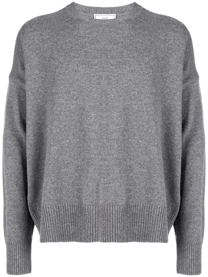 Ami Alexandre Mattiussi Crewneck Oversized Sweater - Grey