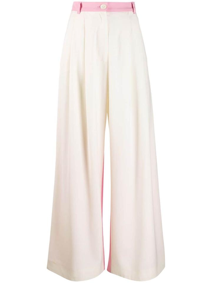 Natasha Zinko Wide Leg Pleated Trousers - Neutrals