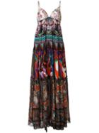 Roberto Cavalli Multi Print Long Dress, Women's, Size: 40, Cotton/silk