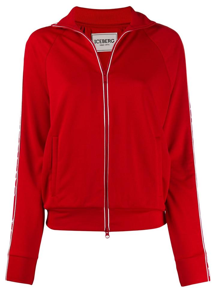 Iceberg Logo Zip Front Top - Red