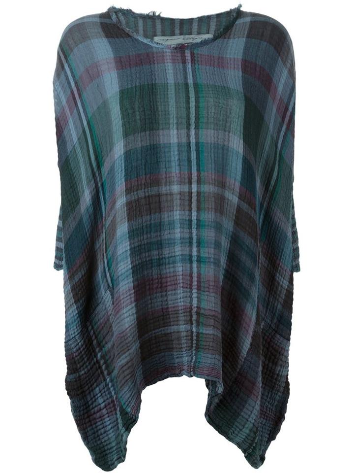 Raquel Allegra Frayed Check Blouse