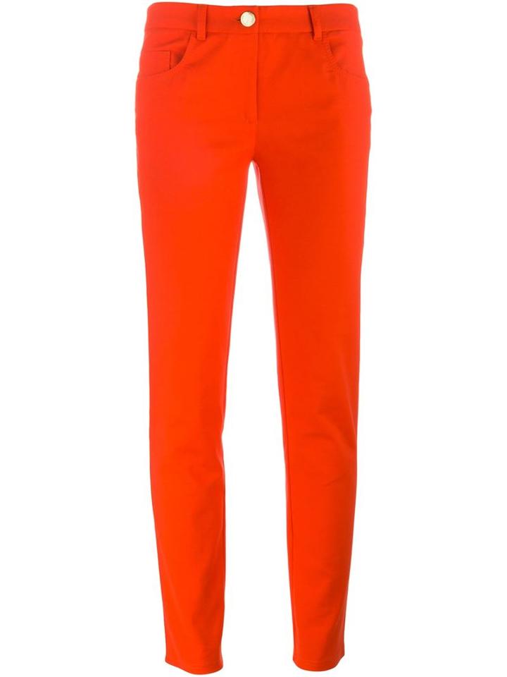 Boutique Moschino Slim Fit Trousers, Women's, Size: 40, Red, Cotton/other Fibres