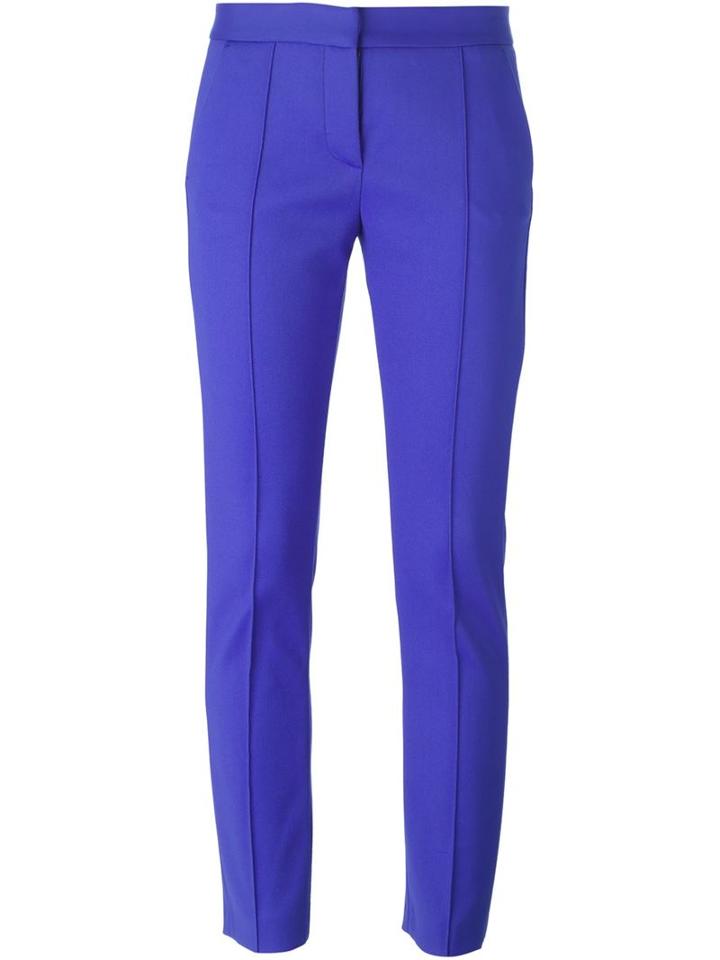 Msgm Cropped Trousers, Women's, Size: 44, Blue, Polyamide/cotton/spandex/elastane/polyester